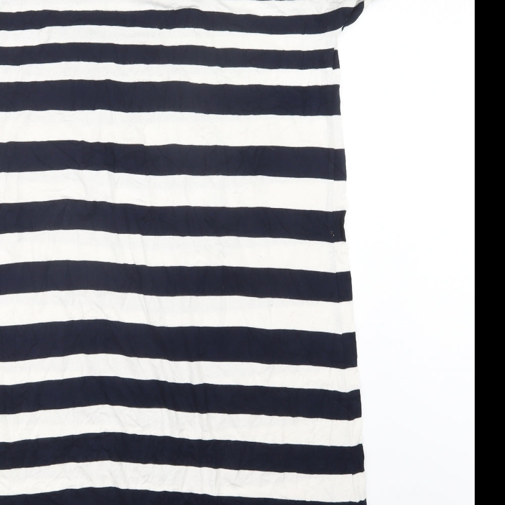 Country Casuals Womens Blue Striped T-Shirt Dress Size M