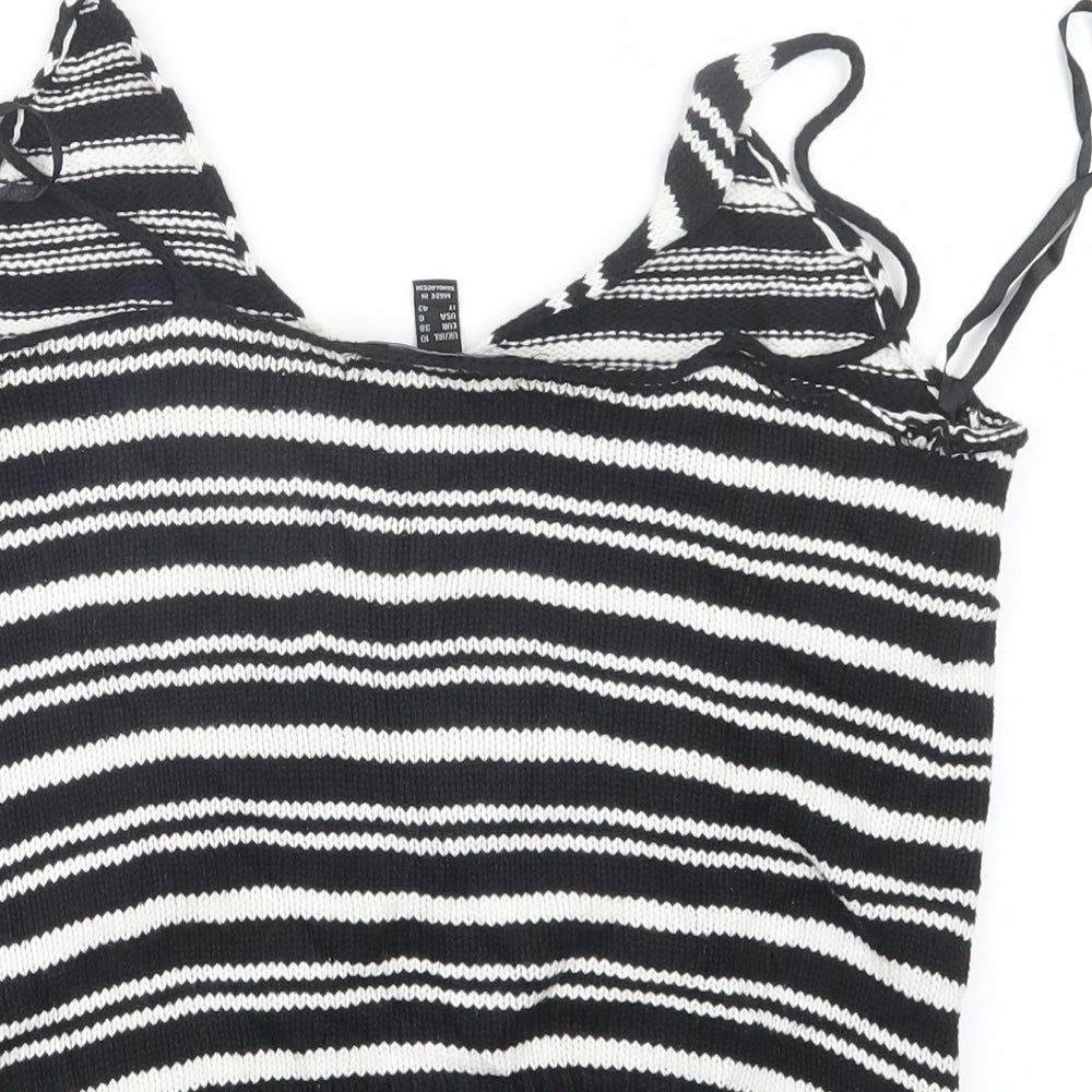 Atmosphere Womens Black Striped Knit Cropped Tank Size 10