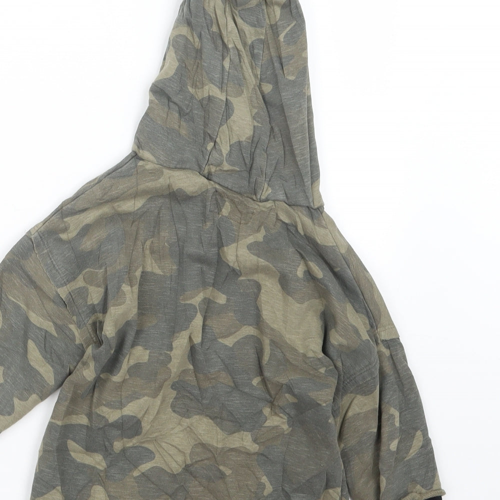 Next Boys Green Camouflage Pullover Hoodie Size 4 Years