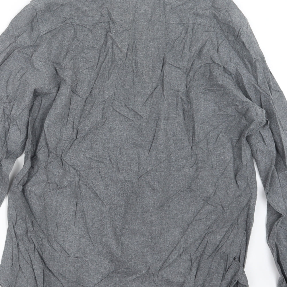 Easy Mens Grey Button-Up Size L