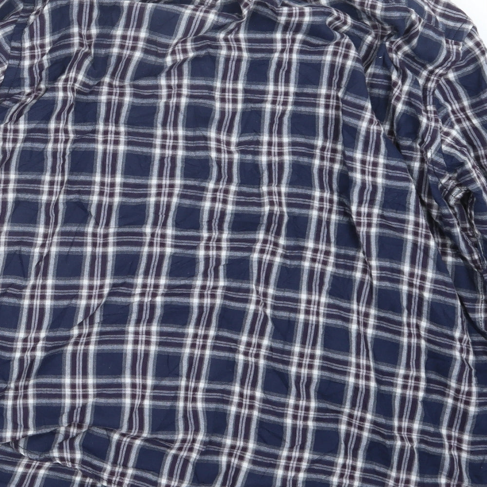 EWM Mens Blue Check Button-Up Size XL