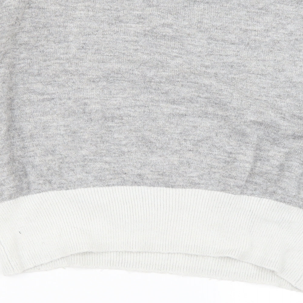 H&M Womens Grey Knit Pullover Jumper Size XS - Cropped