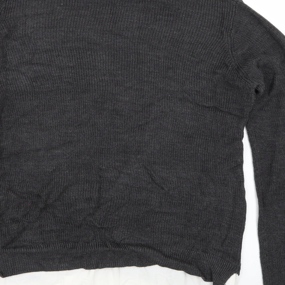 Dorothy Perkins Womens Grey Knit Pullover Jumper Size 8