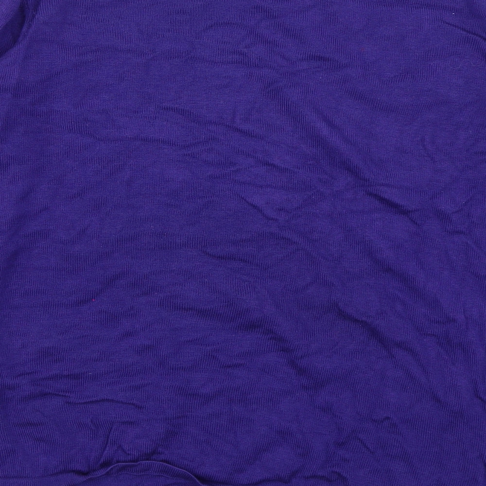 Fay Louise Womens Purple Floral Knit Pullover Jumper Size L