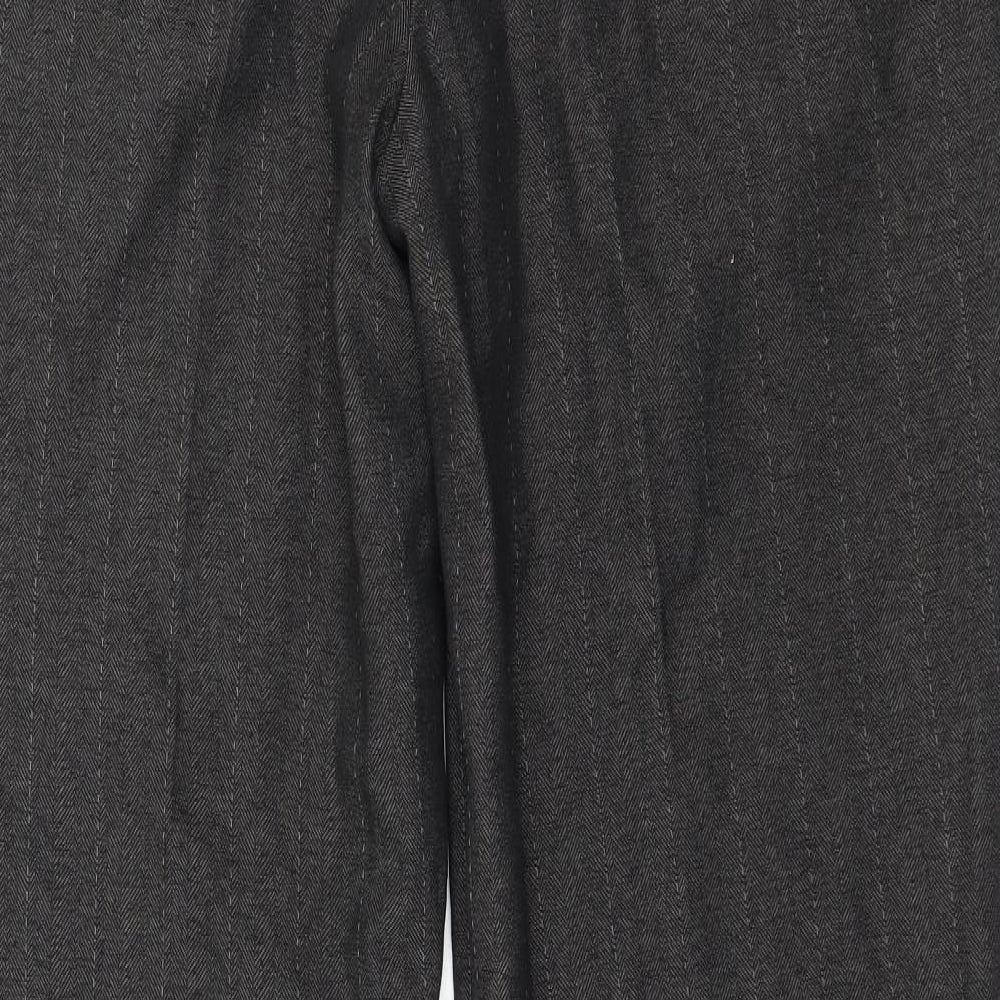 Evie Womens Brown Striped Trousers Size 12 L30 in