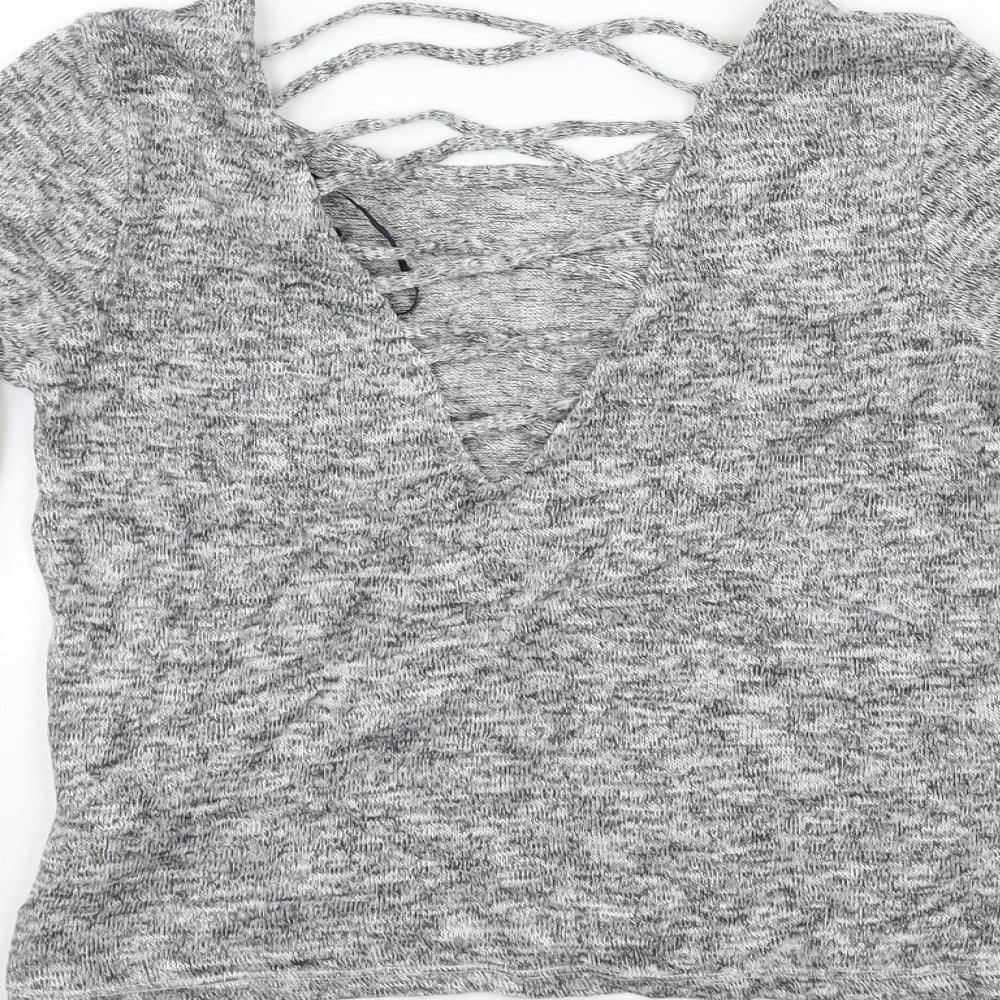 H&M Womens Grey Knit Pullover Jumper Size M