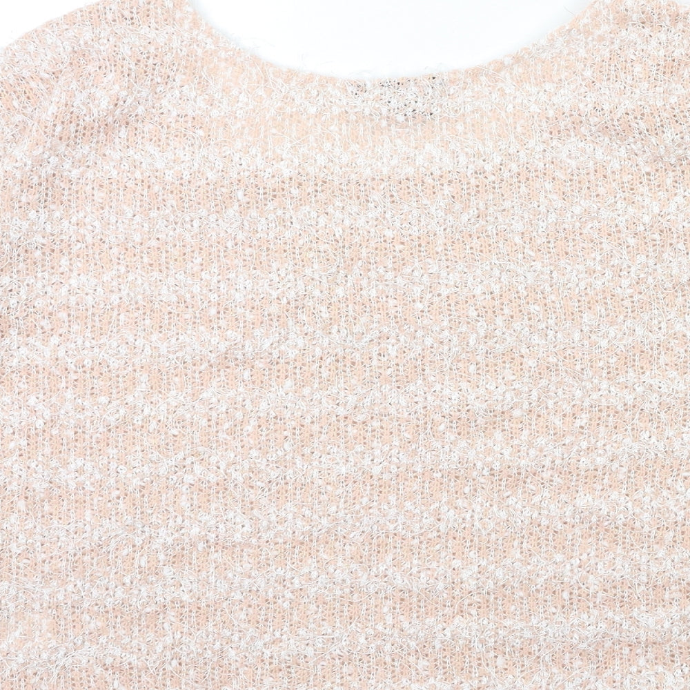 H&M Womens Pink Striped Knit Pullover Jumper Size M