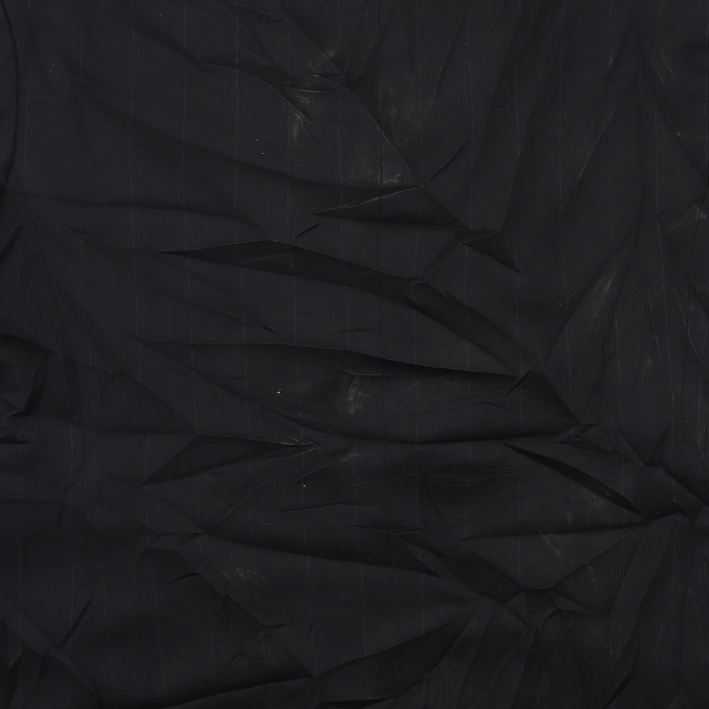 Preworn Mens Black Striped Jacket Suit Size 44