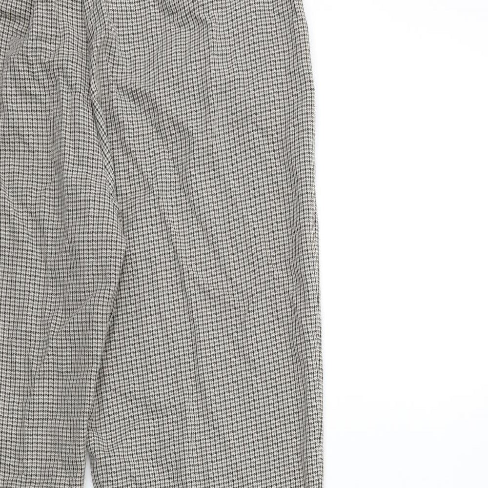 Marks and Spencer Womens Beige Check Trousers Size 14 L30 in