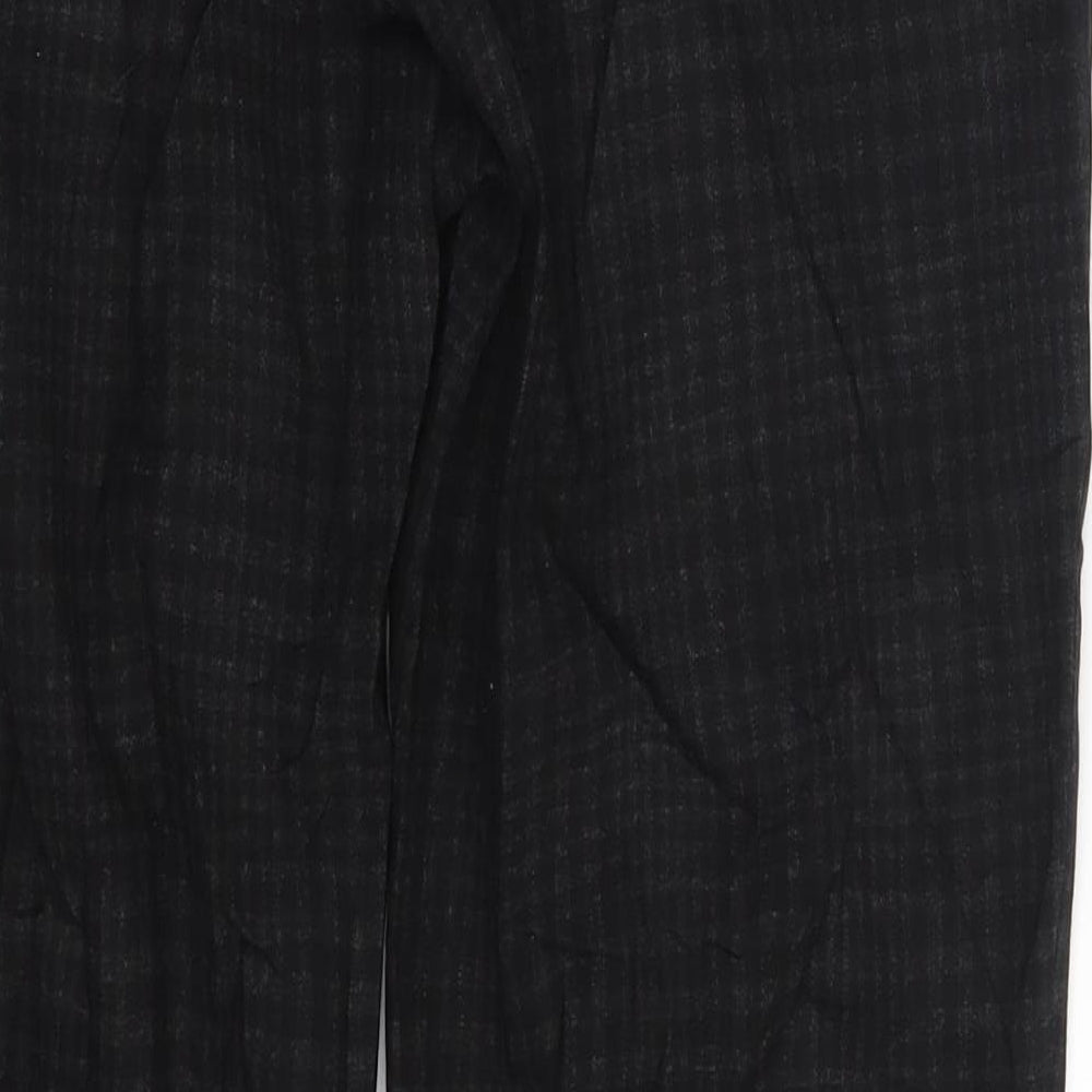 H&M Womens Black Check Trousers One Size L28 in