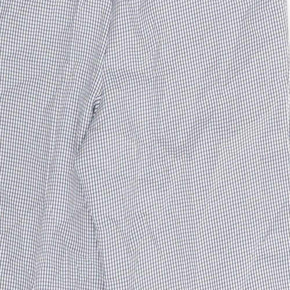Marks & Spencer Womens White Check Sweatpants Trousers Size 8 L23 in