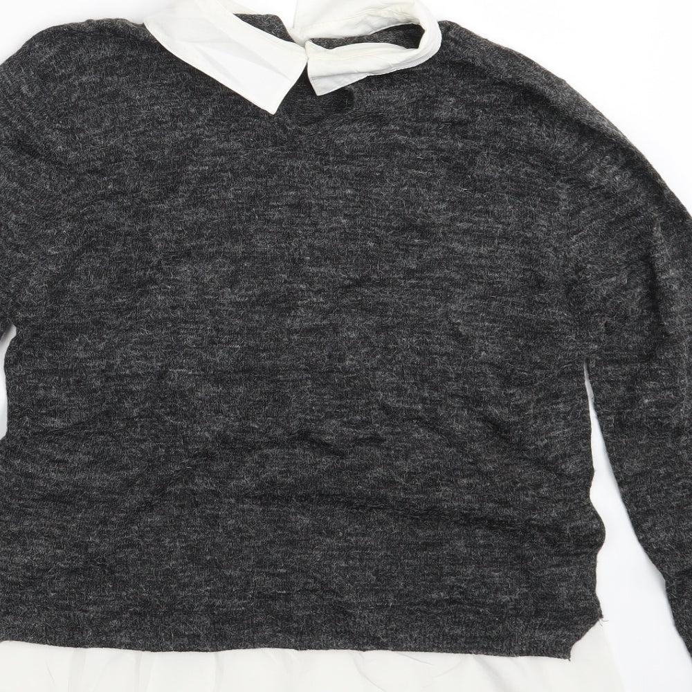 H&M Womens Grey Pullover Jumper One Size