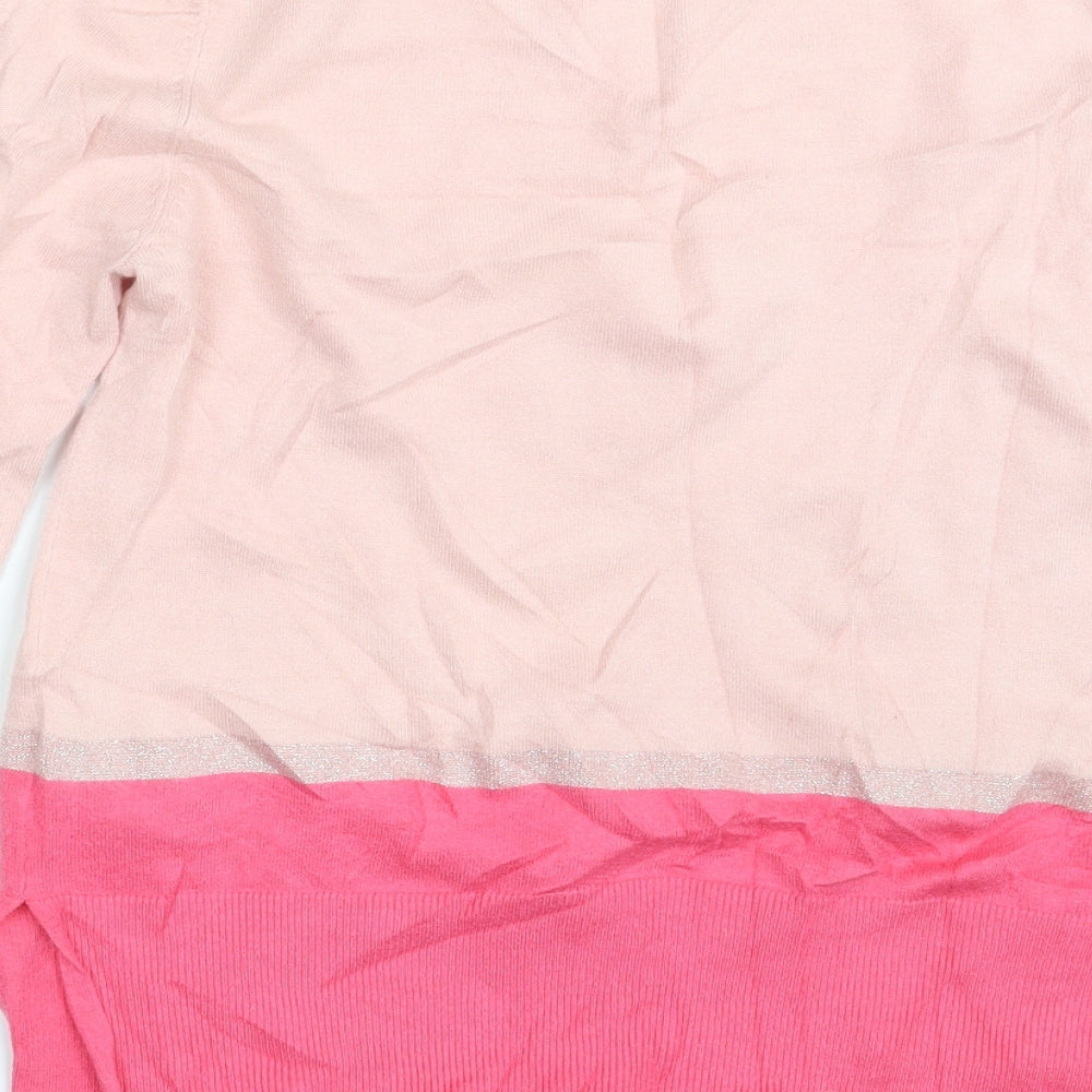 Oasis Womens Pink Striped Pullover Sweatshirt Size S