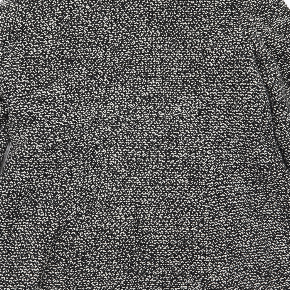 EWM Womens Grey Houndstooth Overcoat Coat Size 12