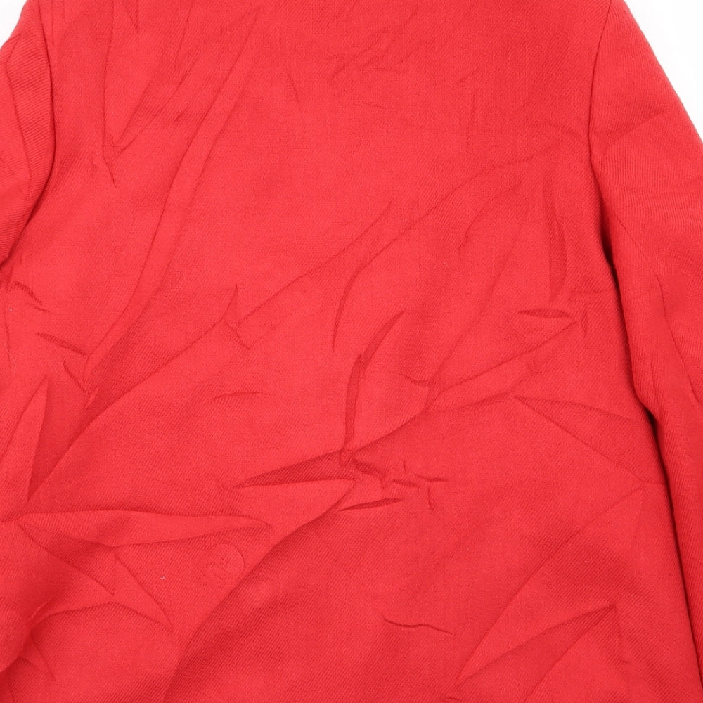isle Womens Red Overcoat Coat Size 14