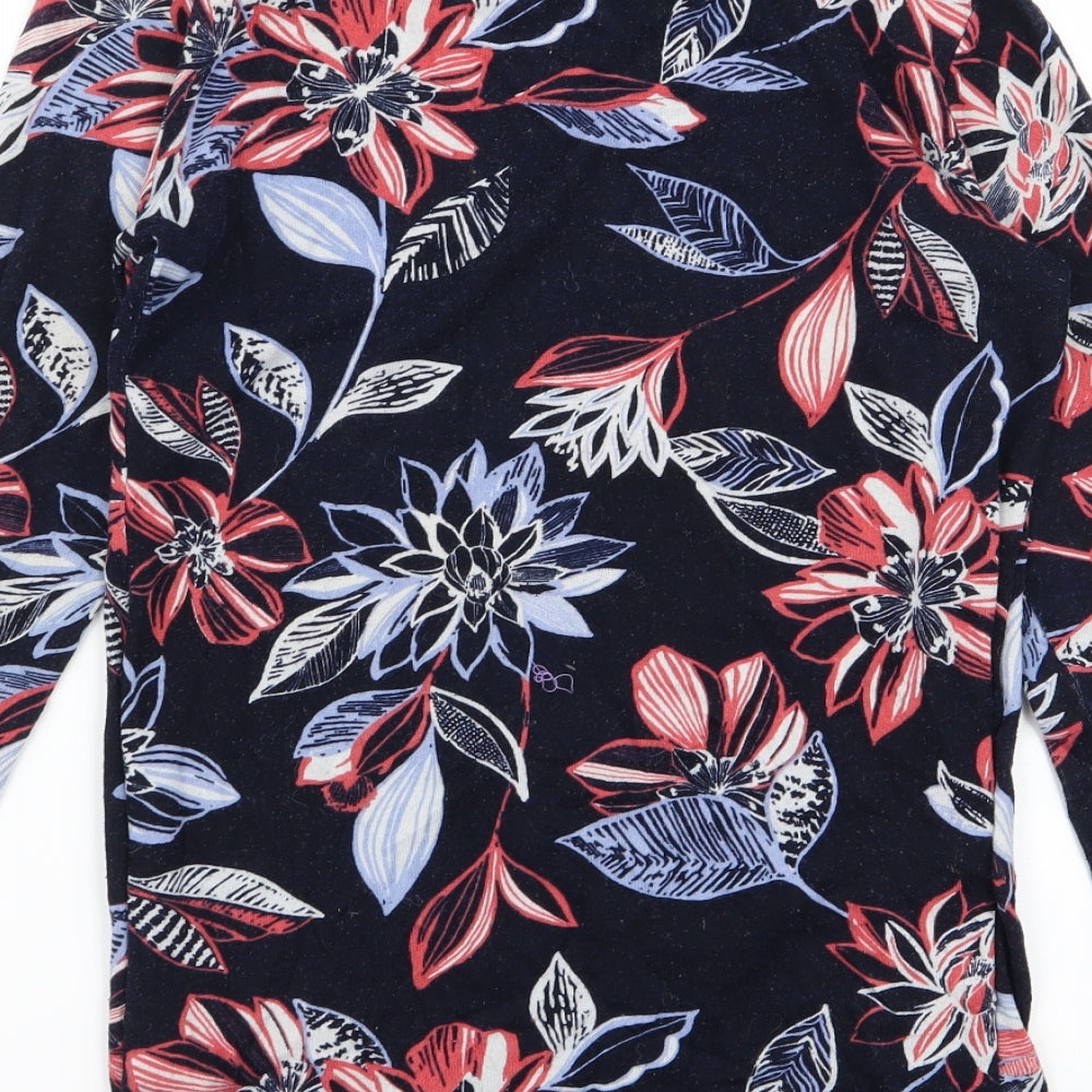 Marks & Spencer Womens Blue Floral Basic T-Shirt Size 8