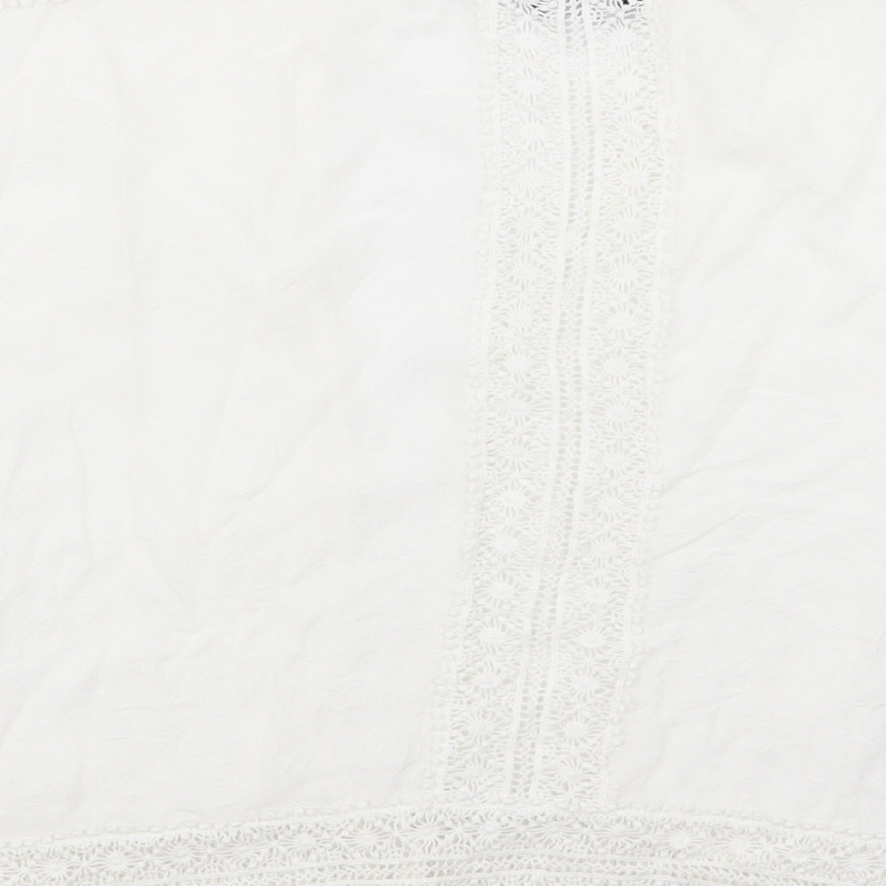 New Look Womens White Geometric Cardigan Jumper Size 8