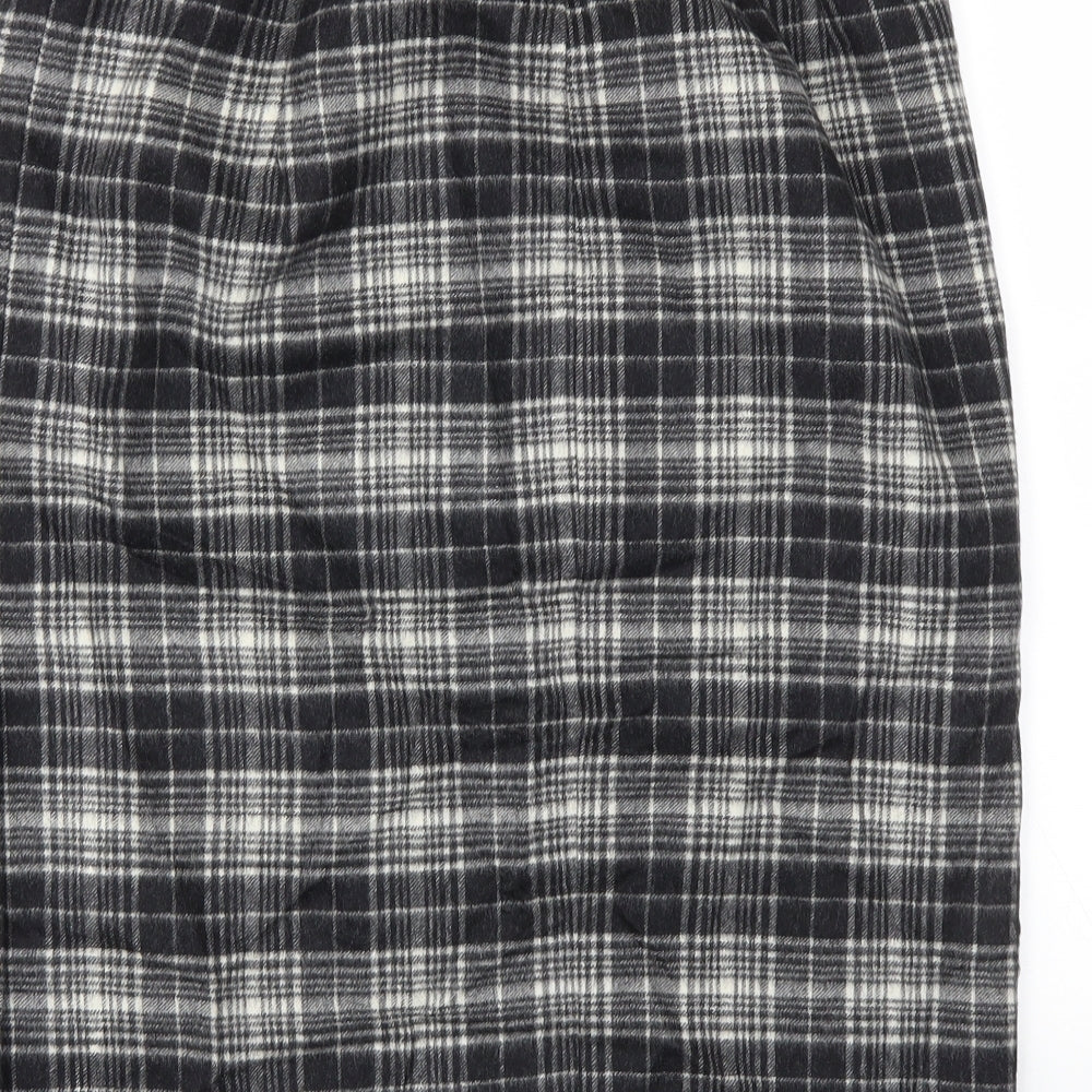 Gorray Womens Black Check A-Line Skirt Size 14