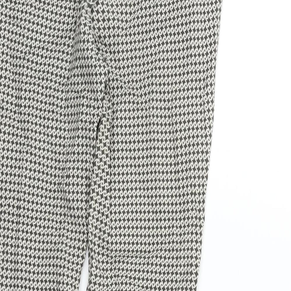 Dorothy Perkins Womens Silver Geometric Trousers Size 8 L26 in