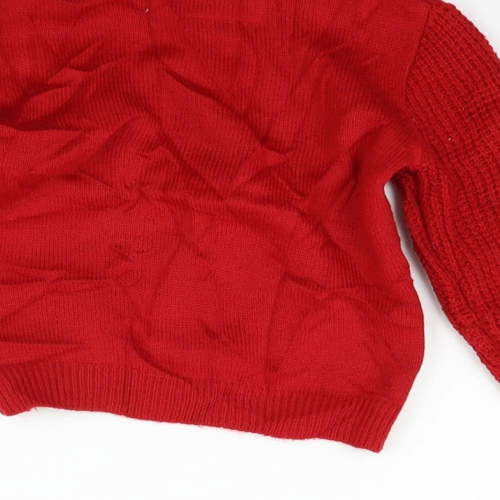 Primark Girls Red Pullover Jumper Size 4-5 Years - christams