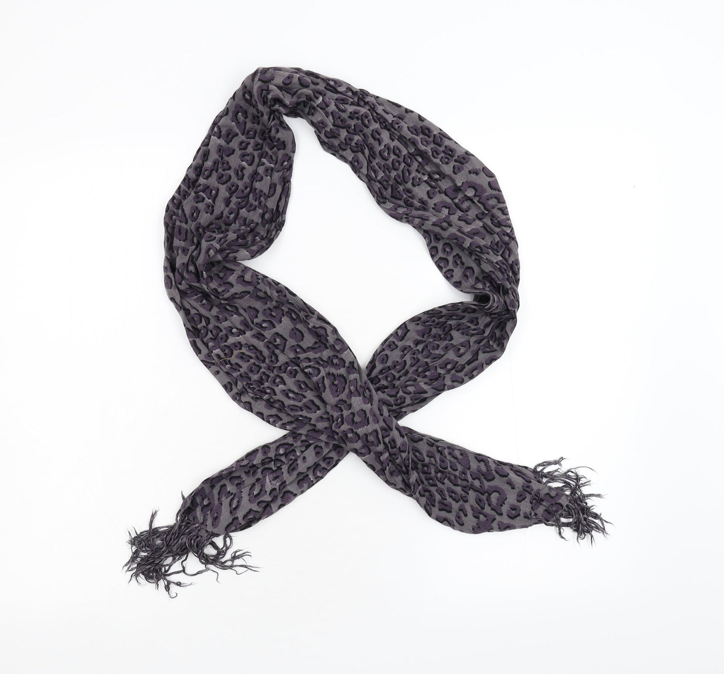 Preworn Womens Purple Animal Print Scarf