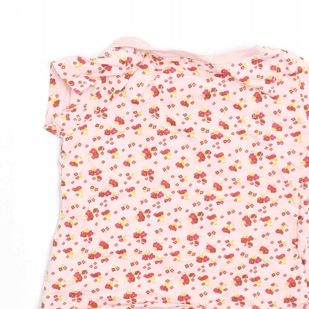 NEXT Girls Pink Floral Basic T-Shirt Size 3-6 Months
