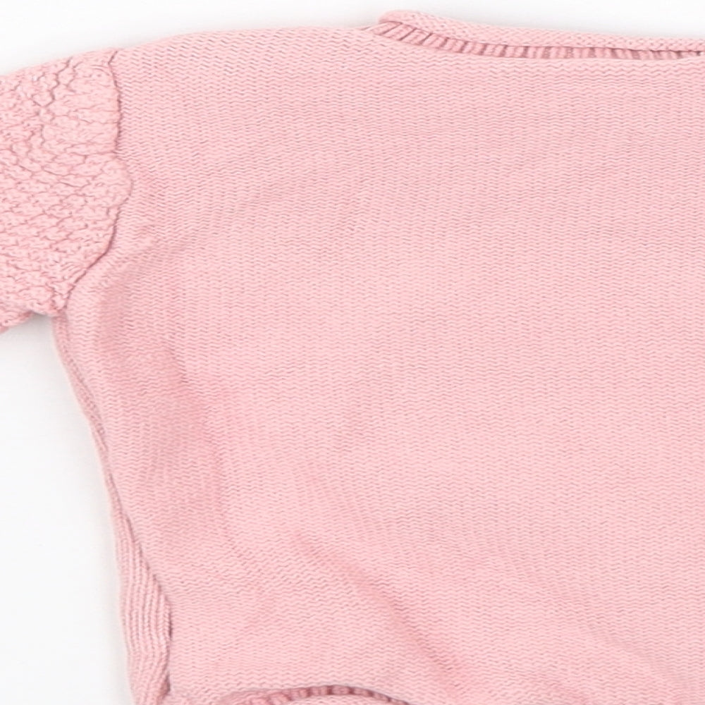 Nutmeg Baby Pink Pullover Jumper Size 3-6 Months - Deer