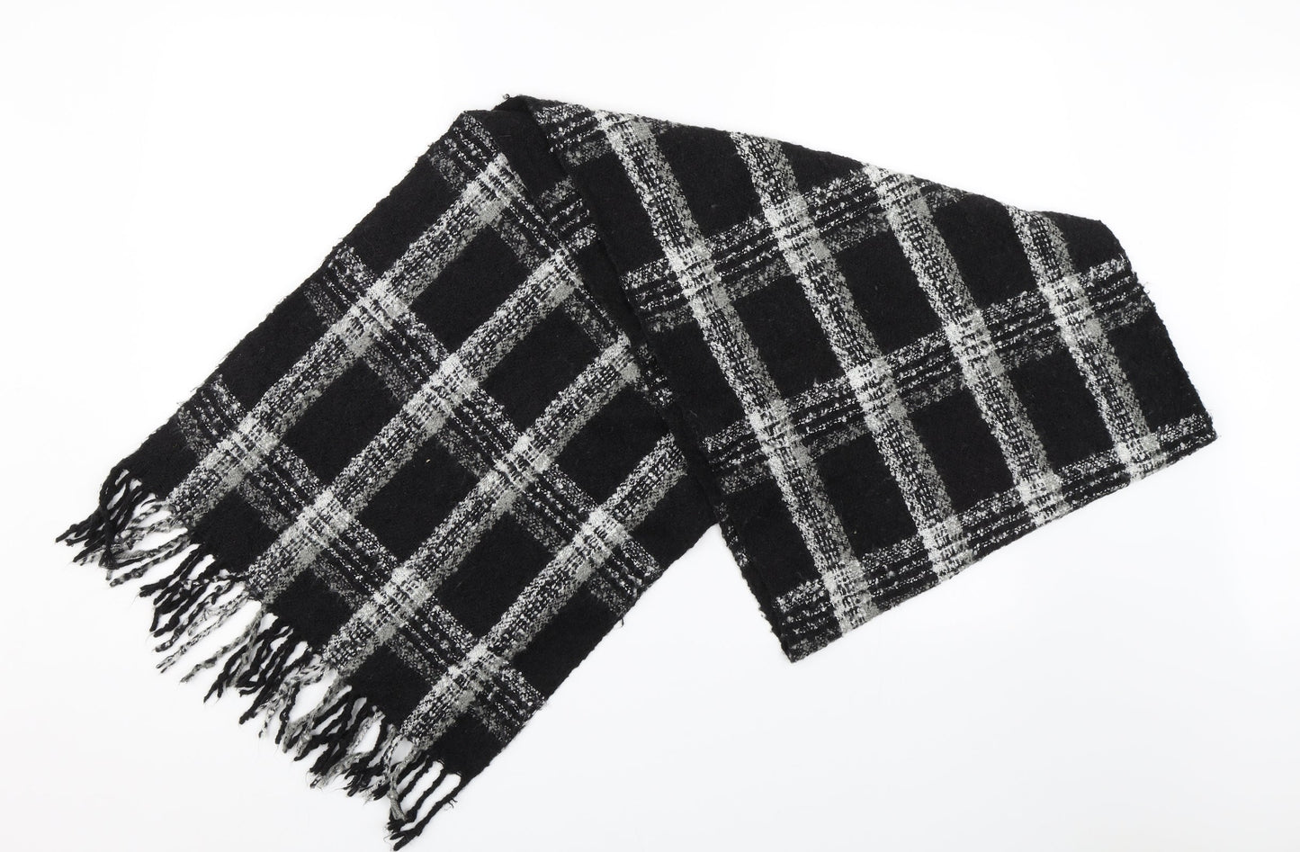 Preworn Womens Black Check Scarf