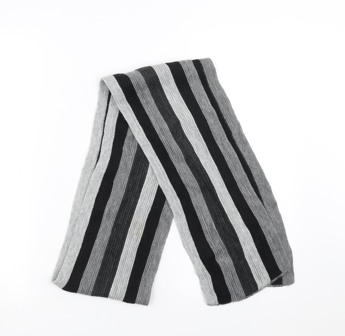 Preworn Unisex Grey Striped Scarf
