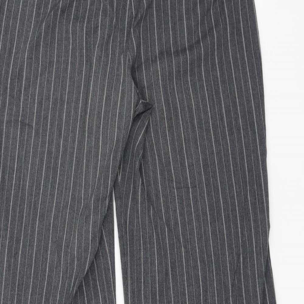 Marks and Spencer Womens Grey Striped Cropped Trousers Size 6 L21 in