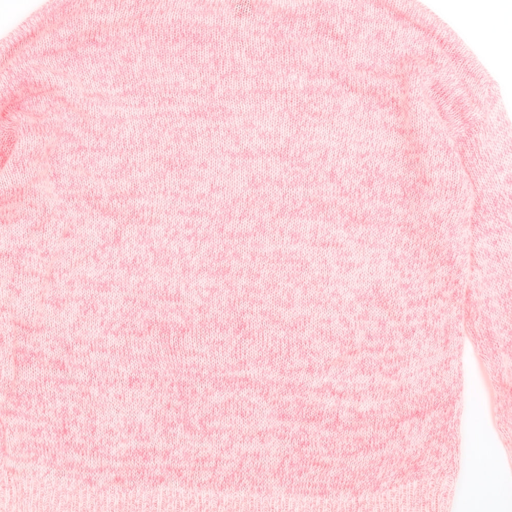 New Look Womens Pink Knit Pullover Jumper Size S