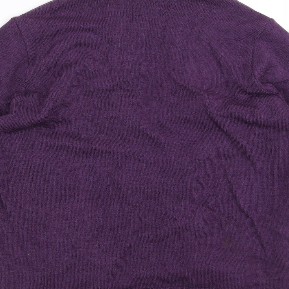 Keeno Womens Purple Striped Knit Pullover Jumper Size XL