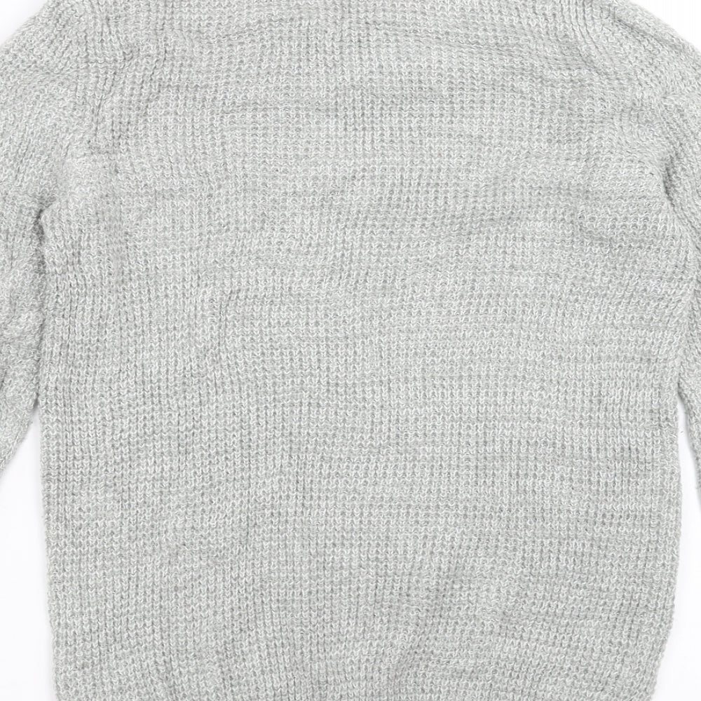 New Look Mens Grey Knit Pullover Jumper Size XS