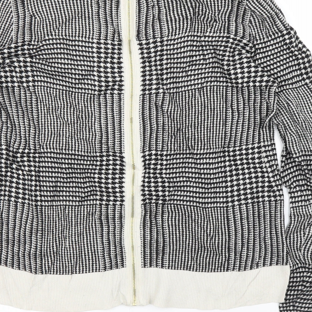H&M Womens Black Houndstooth Pullover Jumper Size L