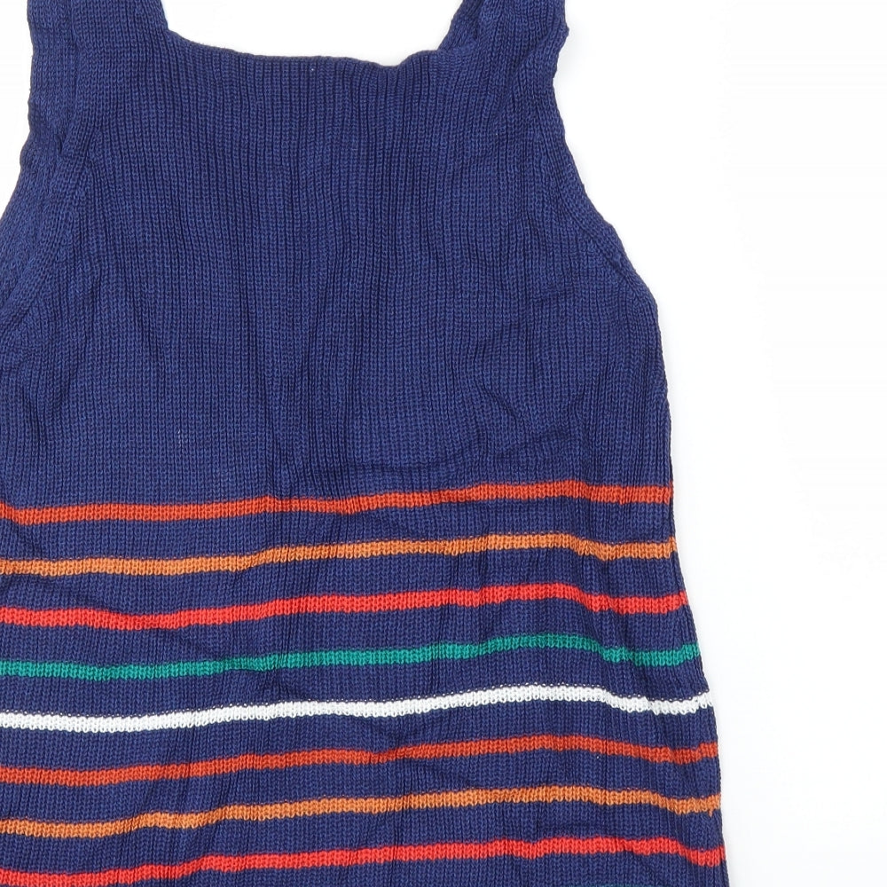 Preworn Womens Blue Striped Basic Tank Size L