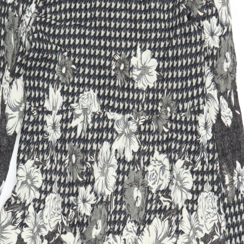 Preworn Womens Grey Floral Jumper Dress Size M