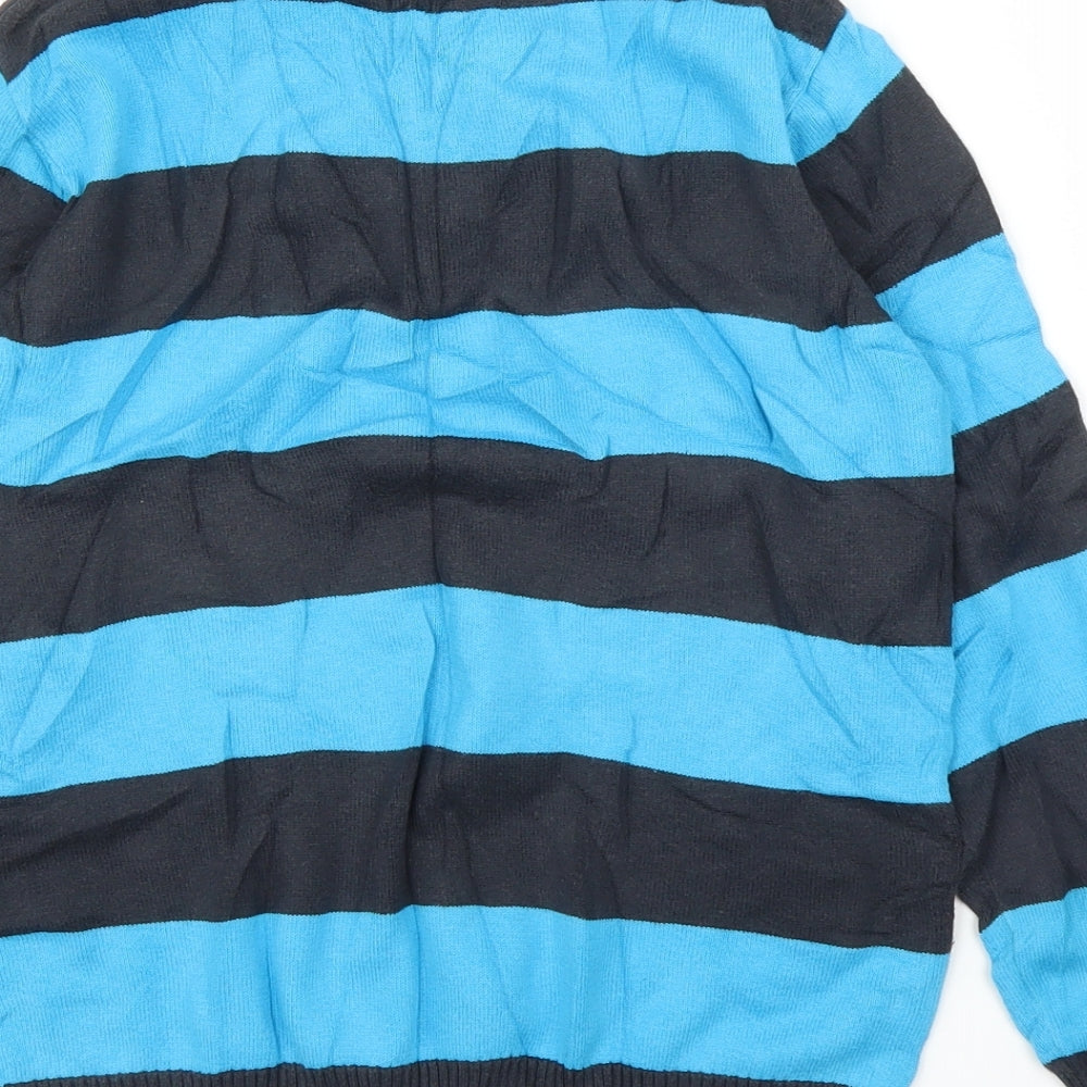 Be Cool Boys Blue Striped Pullover Jumper Size 10 Years