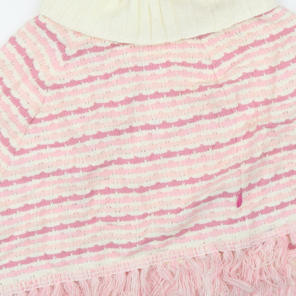 Pineapple Girls Pink Striped Pullover Jumper Size M - Poncho