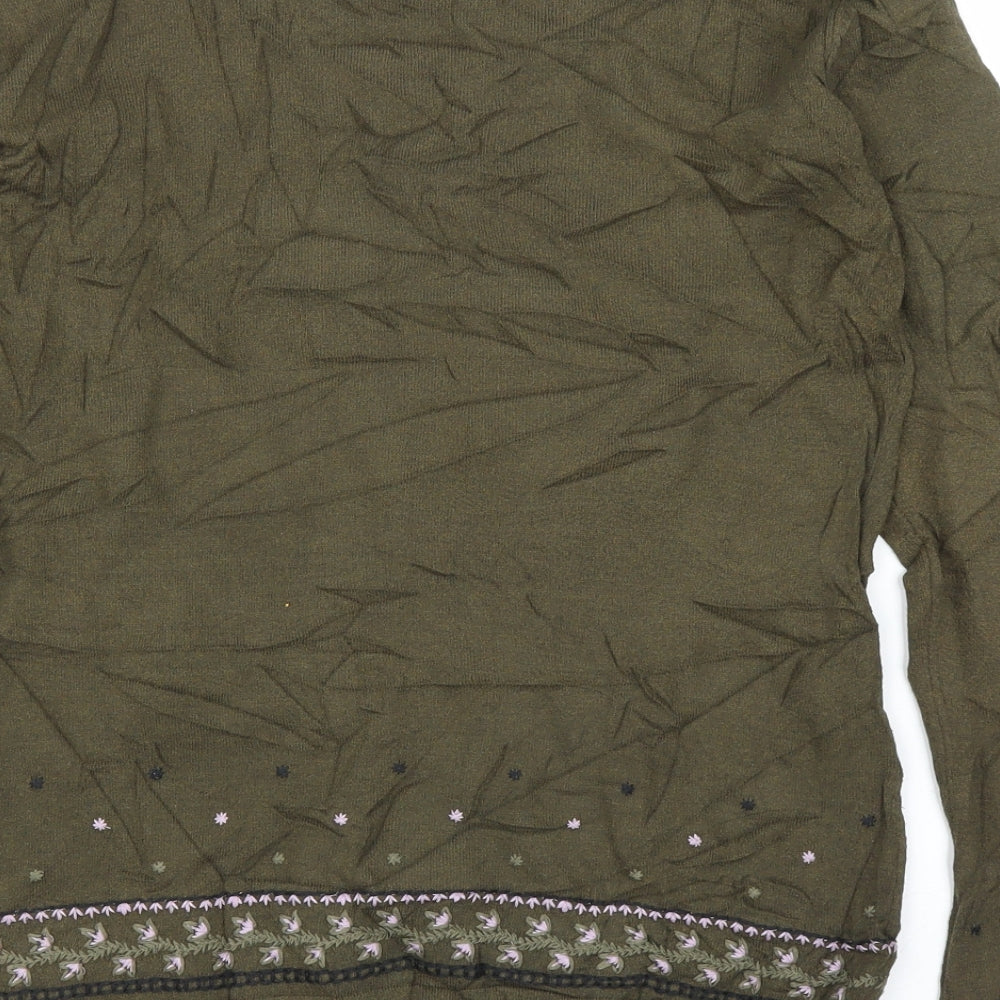 Linea Womens Green Floral Pullover Jumper Size L