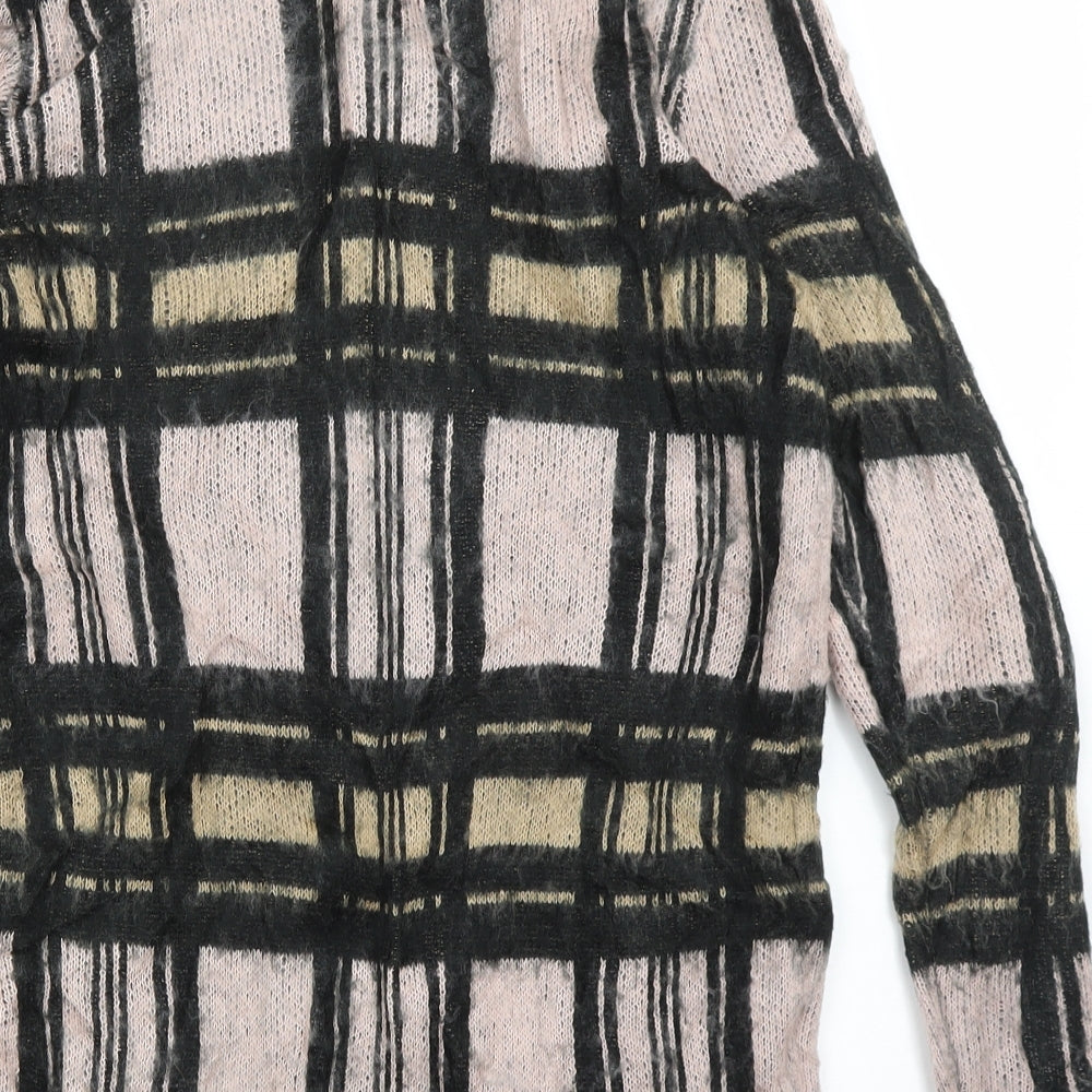 Warehouse Womens Pink Plaid Pullover Jumper Size 8