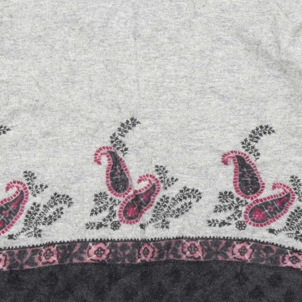 Alex & Co Womens Grey Paisley Basic Blouse Size M