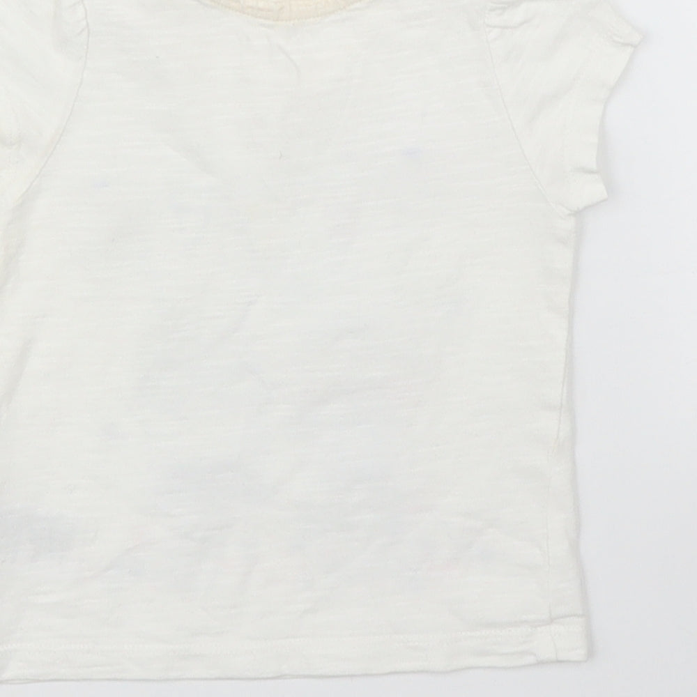 Mothercare Girls White Basic T-Shirt Size 9-12 Months - Rabbit