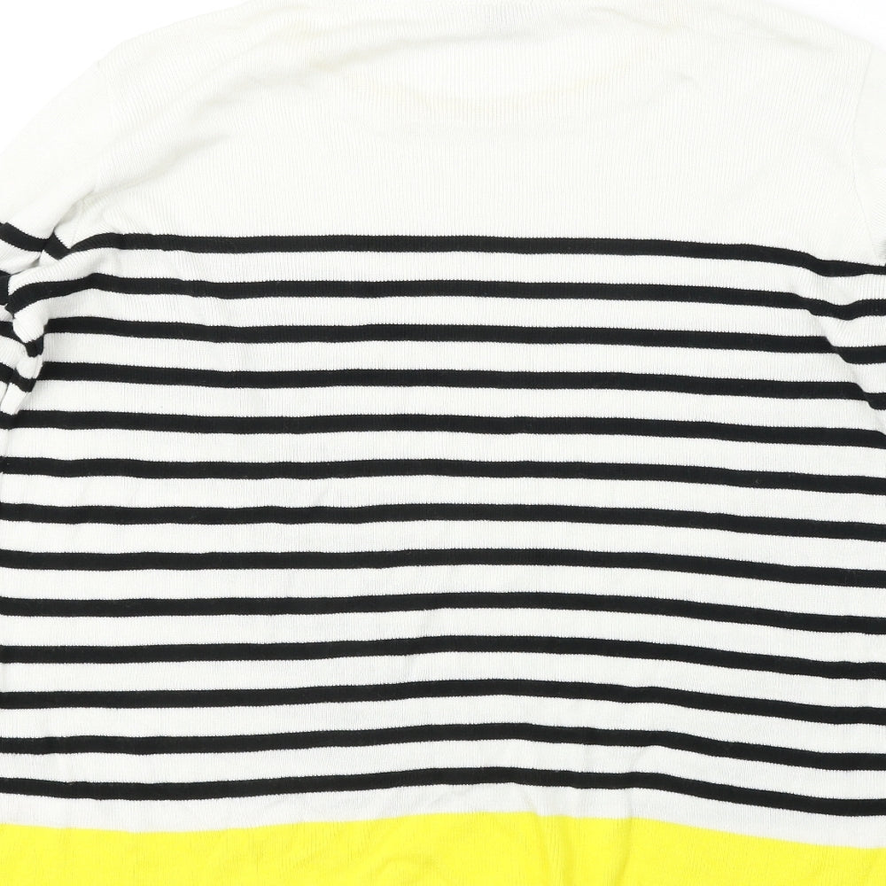 Dorothy Perkins Womens White Striped Pullover Jumper Size 10