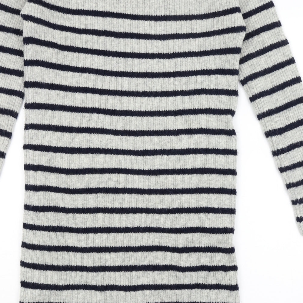 ASOS Womens Grey Striped Pullover Jumper Size 6