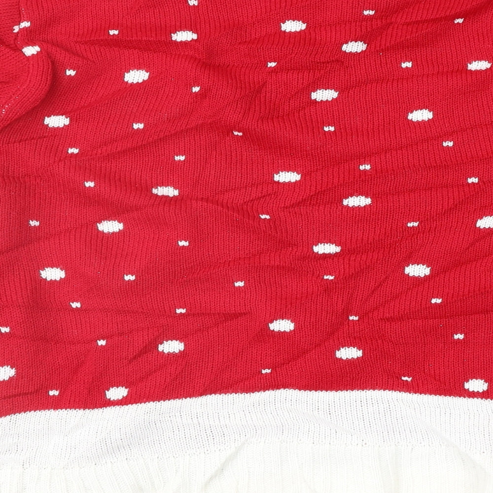 Glimpse Design Womens Red Fair Isle Pullover Jumper Size M - Xmas