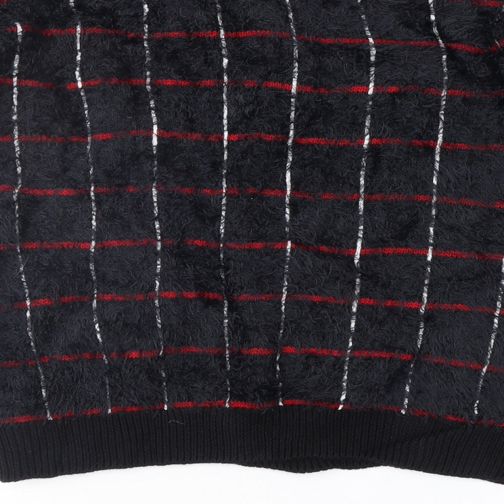 Marks and Spencer Womens Black Check Pullover Jumper Size 10