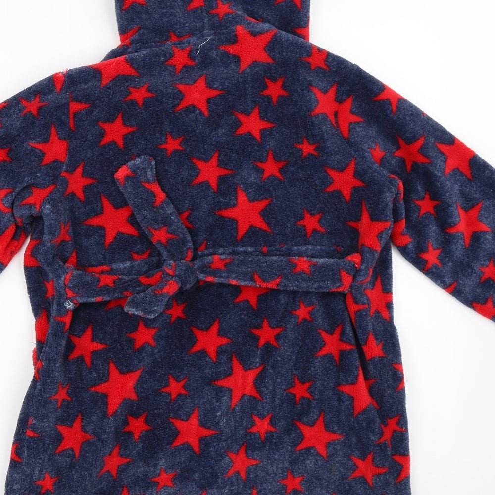 Blue Zoo Boys Blue Solid Robe Size 5-6 Years