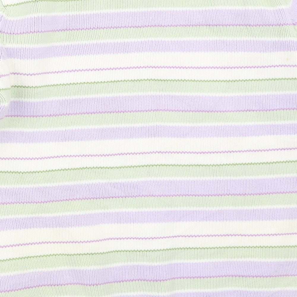 EWM Womens Purple Striped Pullover Jumper Size 10