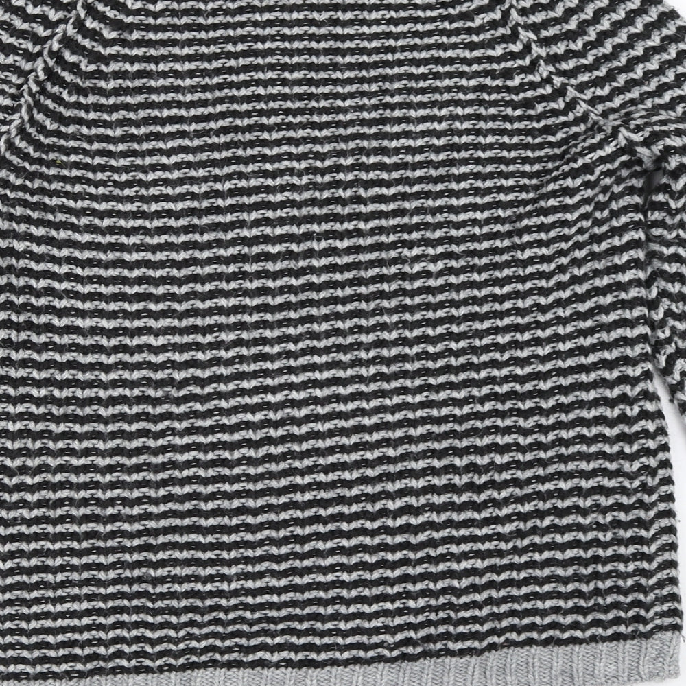 H&M Womens Grey Striped Pullover Jumper Size S