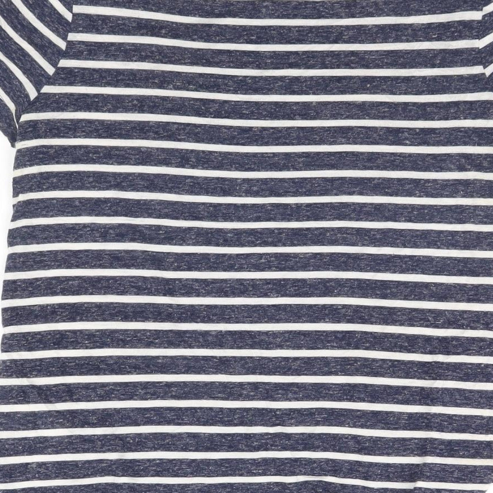Atmosphere Womens Blue Striped Cropped T-Shirt Size 6